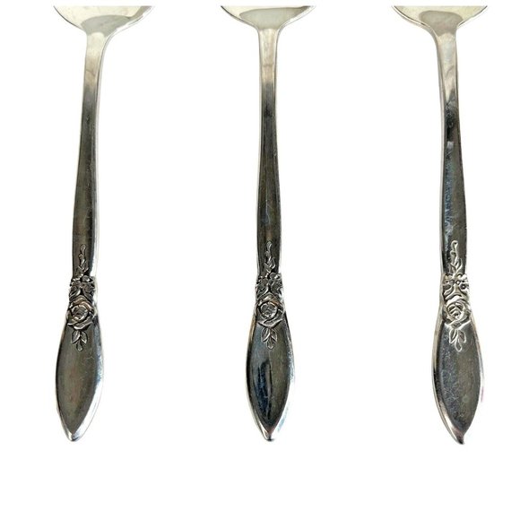 3 Oneida Community SPRING ROSE Stainless Soup Tablespoon 6 3/4 IN Betty Crocker - Picture 2 of 5